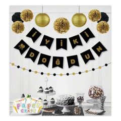 Siyah Gold Yaldızlı Banner