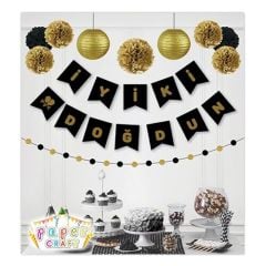 Siyah Gold Yaldızlı Banner