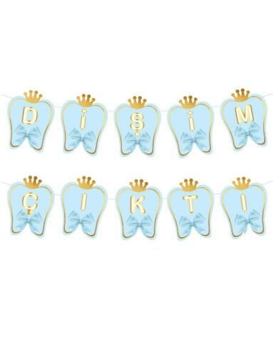 Kağıt Banner Dişim Çıktı Mavi Varaklı