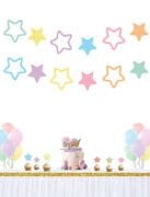 Kağıt Banner Makaron Yıldız Varaklı 12 Parça