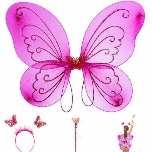Kelebek Kanadı Set Fuşya
