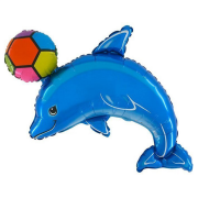 30'' Grabo Folyo Balon -Dolphin With Ball Blue-