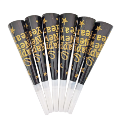 Happy New Year Gold Vuvuzela 6lı