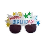 Happy Birthday Yıldız Desenli Beyaz Gözlük Camlı