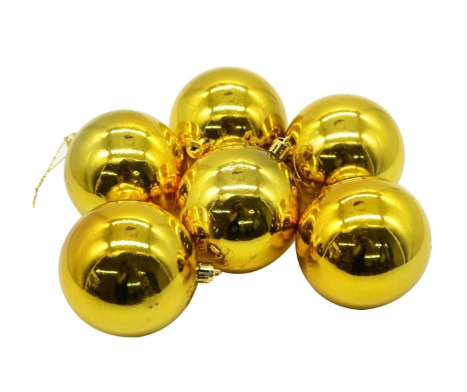 Yılbaşı Top Süs 6'lı 10 Cm Gold 4204-5