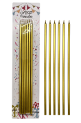 25 Cm 6'lı Mum Gold