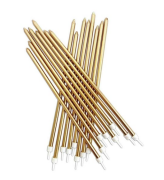 25 Cm 6'lı Mum Gold