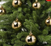 Yılbaşı Top Süs 6'lı 10 Cm Gold 4204-5