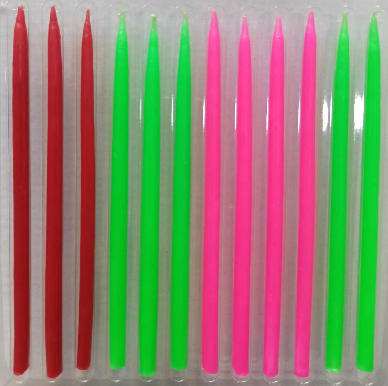 12 Li Karışık Pasta Mumu 16 cm