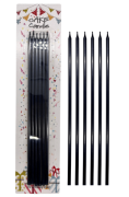 25 Cm 6'lı Mum Siyah