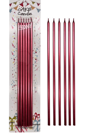 25 Cm 6'lı Kırmızı Mum