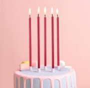 25 Cm 6'lı Kırmızı Mum