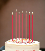 25 Cm 6'lı Kırmızı Mum