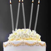 25 Cm 6'lı Gümüş Mum