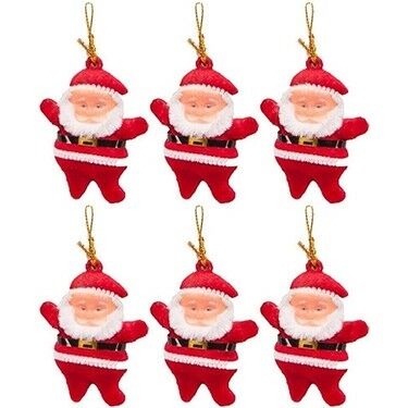 Yılbaşı Süs 4 Cm Kırmızı Noel Baba 6'lı  2116