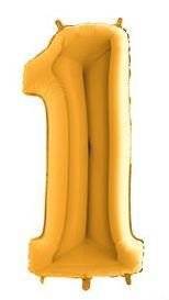 40'' Gold 1 Rakam Folyo Balon  100 Cm