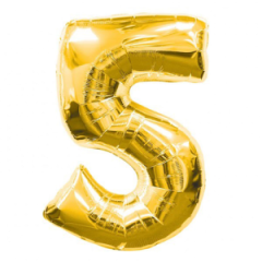 40'' Gold 5 Rakam Folyo Balon  100 Cm
