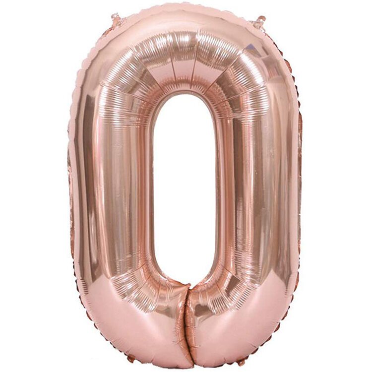 40'' Rose Gold 0 Rakam Folyo Balon  100 Cm
