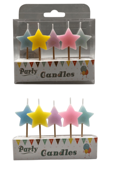 Mum Yıldız Makaron Renkli 5 Parça