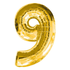 40'' Gold 9 Rakam Folyo Balon 100 Cm