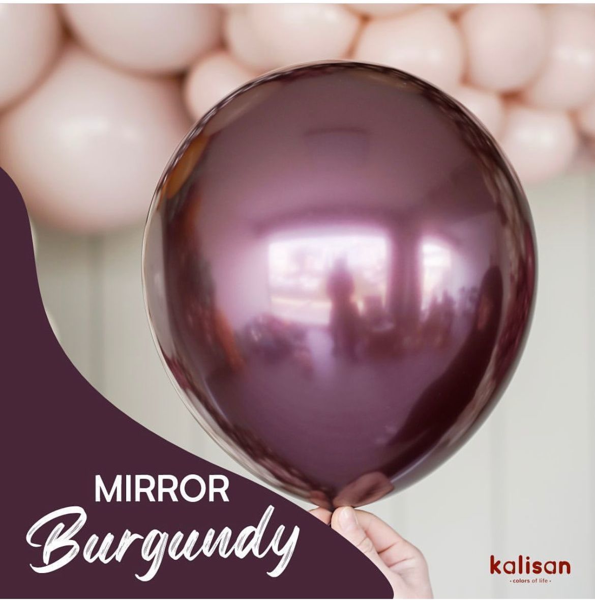 Kalisan 12'' Krom Bordo ( Mirror Burgundy ) 50'li Balon