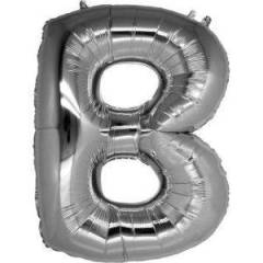 40'' Gümüş B Harf Folyo Balon  100 Cm