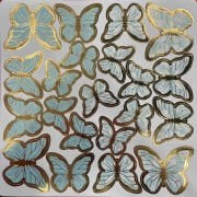 Dekoratif Kağıt Kelebek Süs Varaklı Yeşil 126'lı