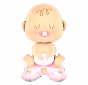 Ayaklı Pembe Bebek Folyo Balon 63*34 9511