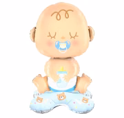 Ayaklı Mavi Bebek Folyo Balon 63*34 9504