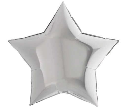 18'' Gümüş Yıldız Folyo Balon