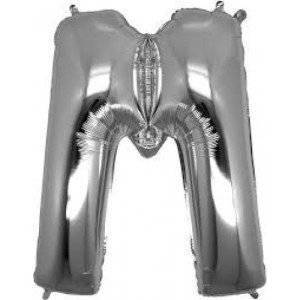 40'' Gümüş M Harf Folyo Balon  100 Cm