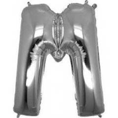 40'' Gümüş M Harf Folyo Balon  100 Cm