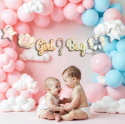 Boy Girl Varaklı Figürlü Banner