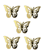 Pasta Üstü Plexi Dekor Kelebek 10 Parça Altın