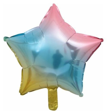 18'' Gökkuşağı Yıldız Folyo Balon