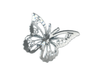 Pasta Üstü Plexi Dekor Kelebek 10 Parça Gümüş