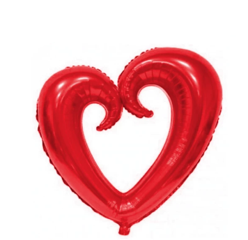 40'' Delikli Kırmızı Kalp Folyo