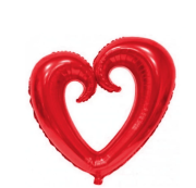 40'' Delikli Kırmızı Kalp Folyo