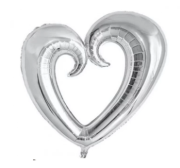 40'' Delikli Gümüş Kalp Folyo Balon