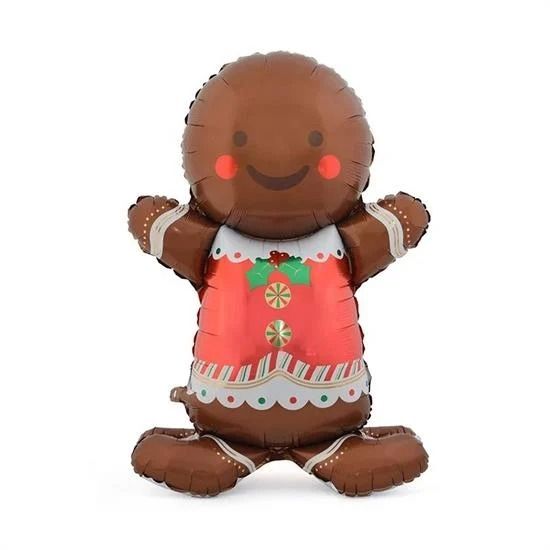 Ayaklı Büyük Kurabiye Adam Folyo Balon 120*78 cm 8514