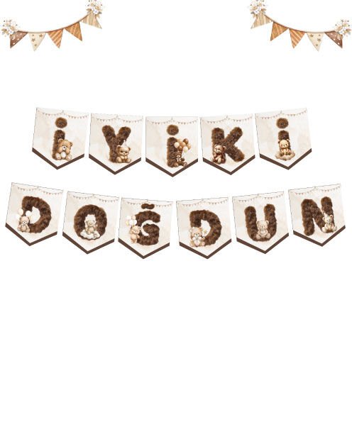 Tedy Bear Temalı İyiki Doğdun Banner