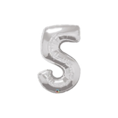 40'' Gümüş 5 Rakam Folyo Balon  100 Cm