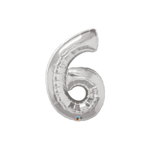 40'' Gümüş 6 Rakam Folyo Balon  100 Cm