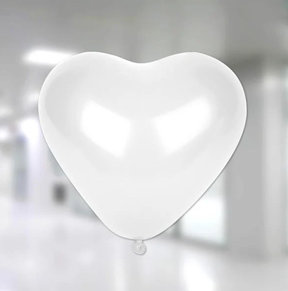 B.E. 5'' Beyaz Kalp Lateks Balon 100'lü