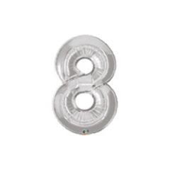 40'' Gümüş 8 Rakam Folyo Balon  100 Cm