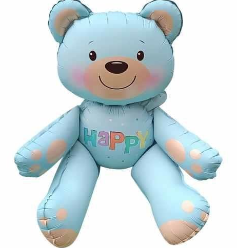 Oturan Ayı Mavi Folyo Balon 51*54,5 Cm