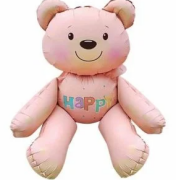 Oturan Ayı Pembe Folyo Balon 51*54,5 Cm