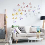 Dekoratif Kelebek 3 Boyutlu Rose Gold 12'li