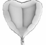 15'' 5Li Kalp Gümüş Folyo Balon