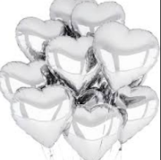 15'' 5Li Kalp Gümüş Folyo Balon